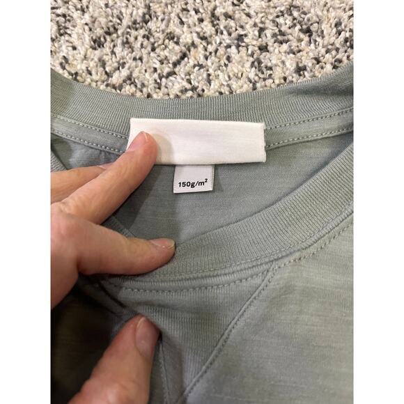 Icebreaker Men's Merino 150 Lon Sleeve Pullover, Small Wool/Nylon Baselayer Blue - Picture 5 of 12